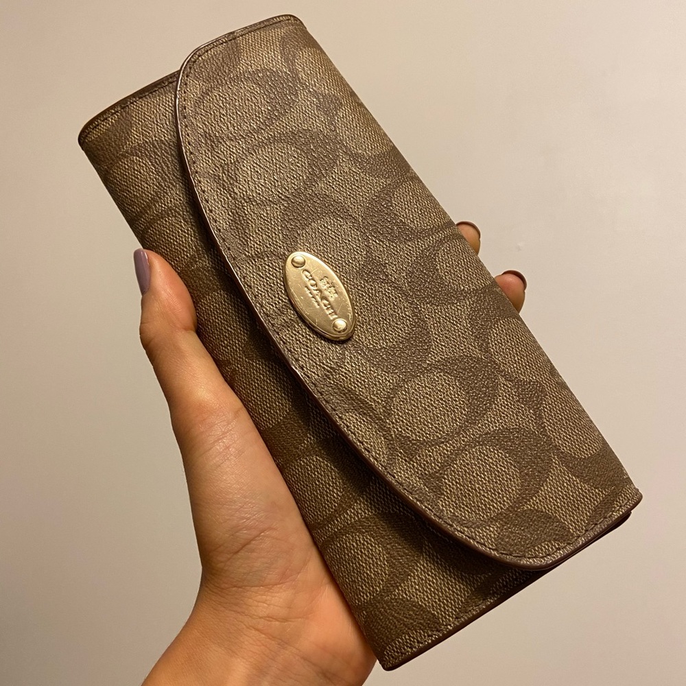 NEW Coach Signature Pop Slim Envelope Wallet